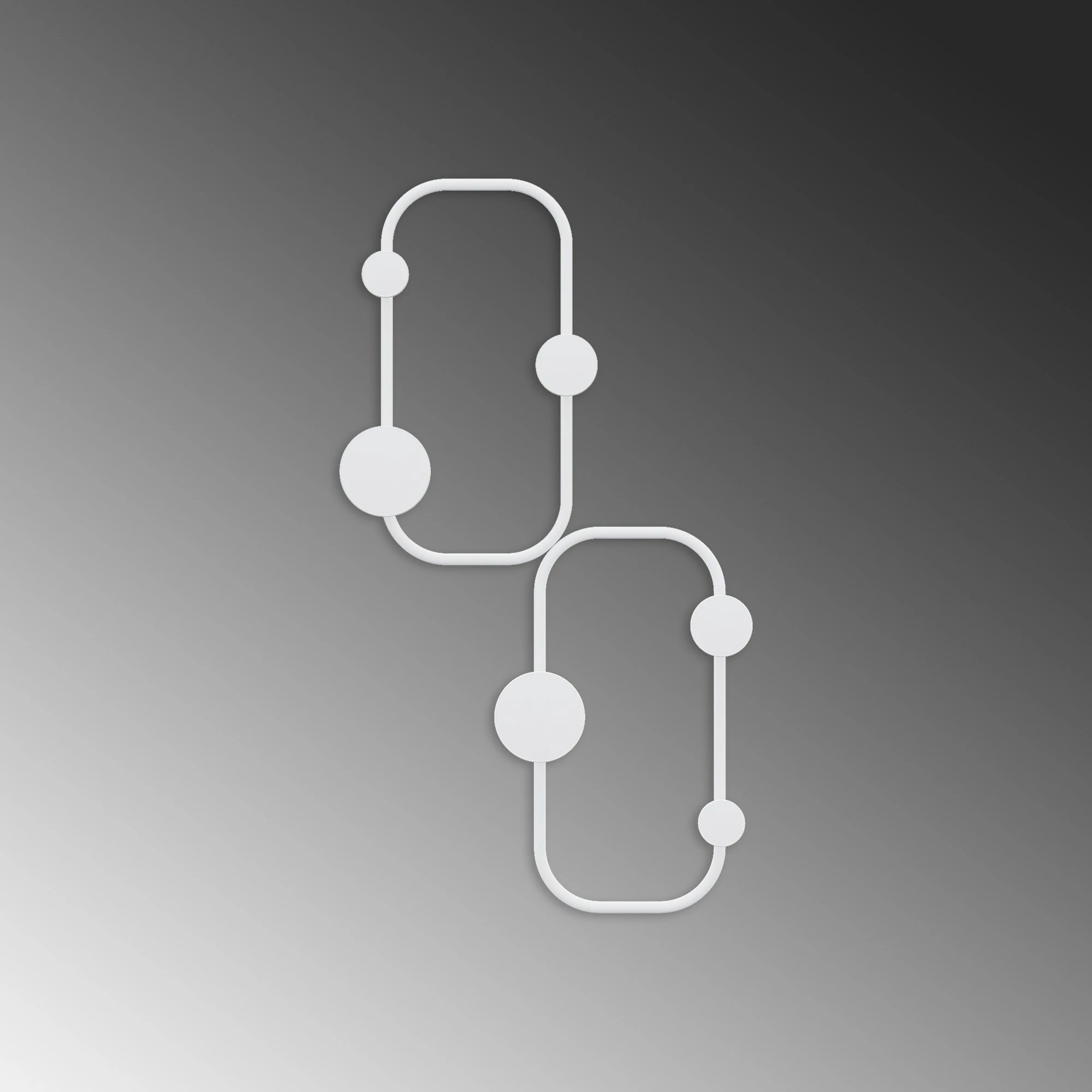 Varëse muri metalike Wallity, model buburreci, e bardhë