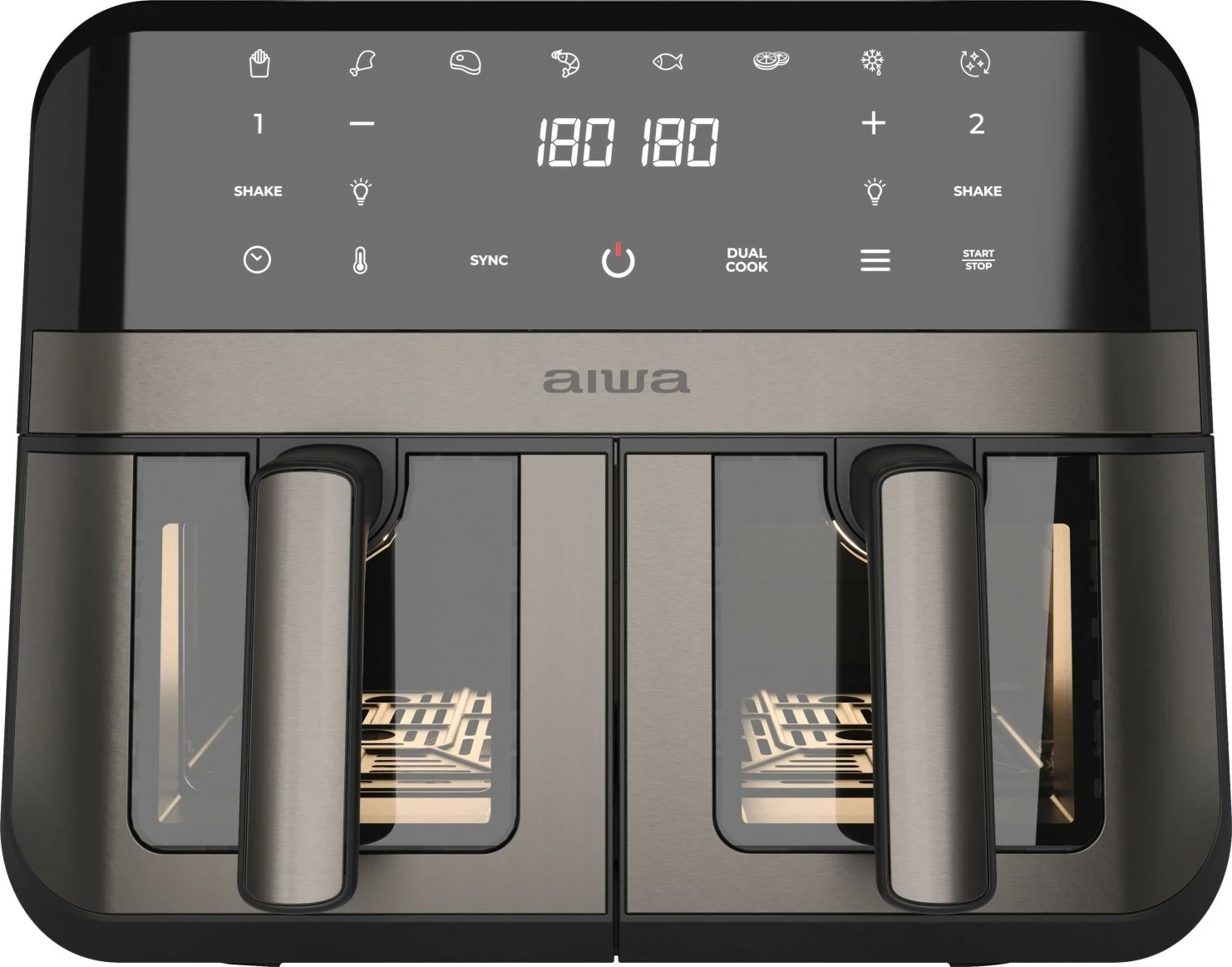 Fritezë ajri Aiwa AFR9000 Futago, 9L (4.5L+4.5L), panel me prekje, e zezë