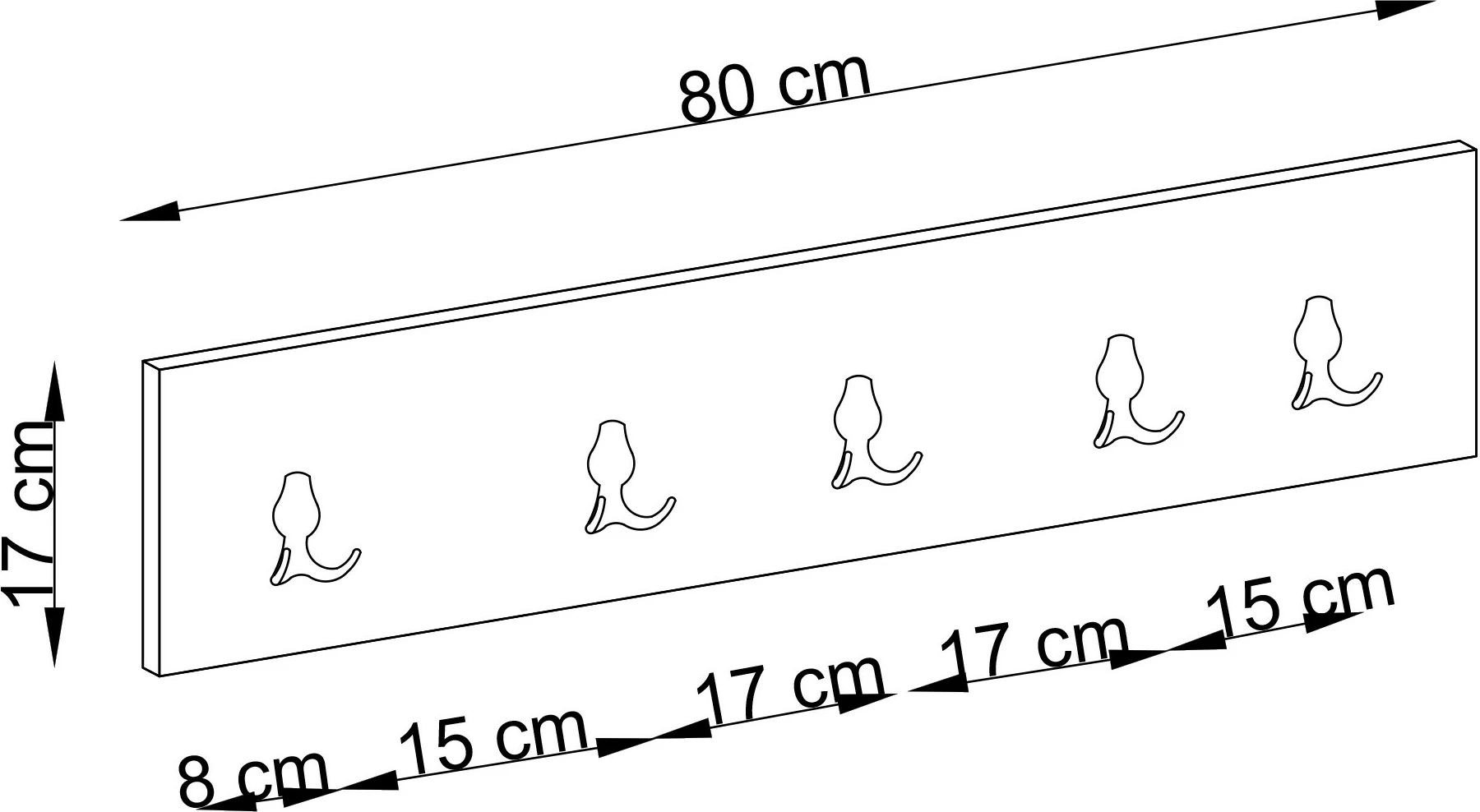 Varëse muri pesëshe, ngjyrë e bardhë, Hanah Home