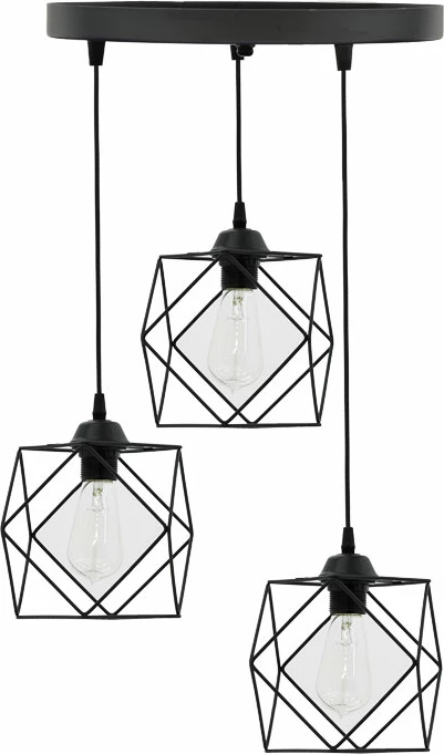 Dritë tavani me 3 llampa, ngjyrë e zezë, 30x30x90cm