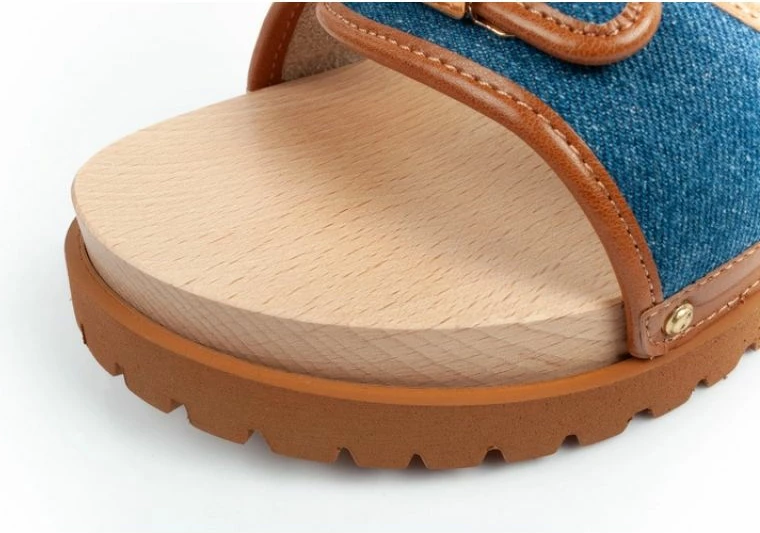 Këpucë për femra Scholl, kafe dhe blu