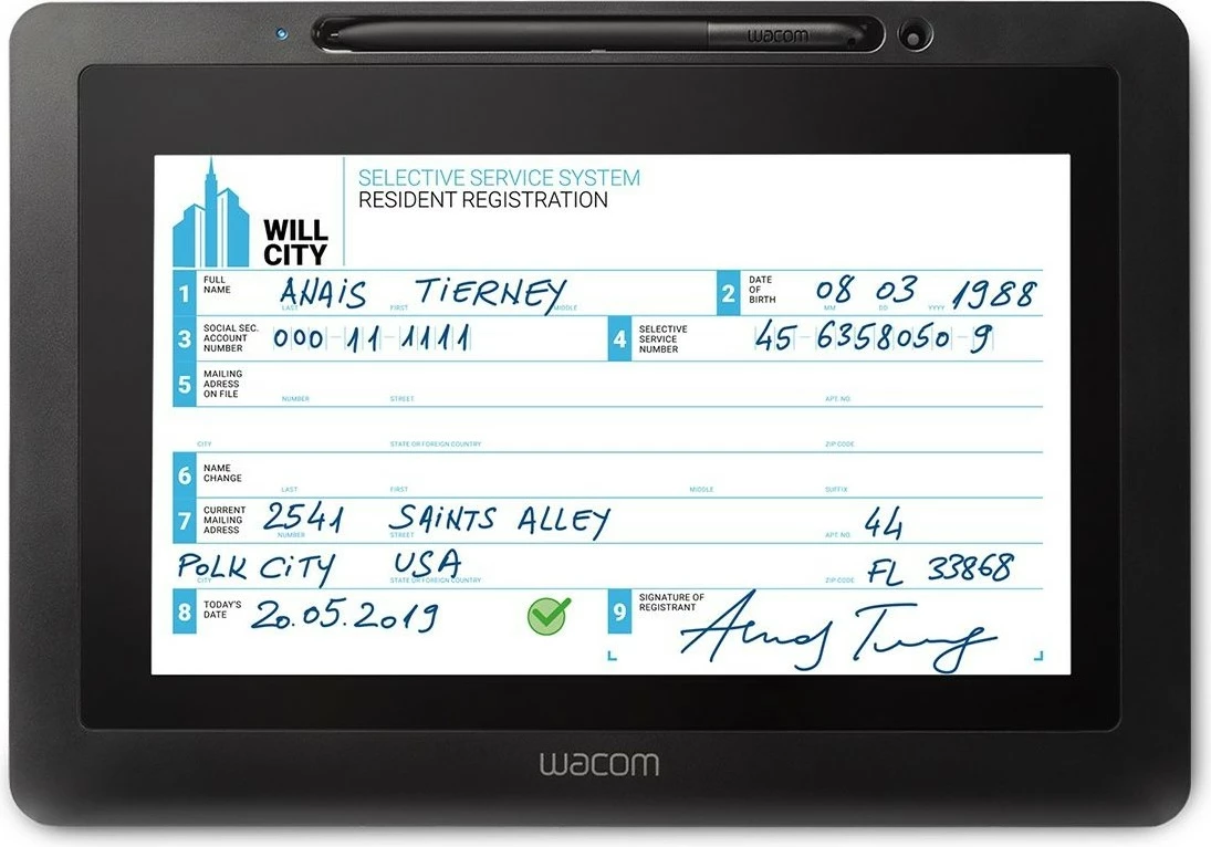 Tablet grafik Wacom DTU-1031AX, LCD 10.1 inç, zi