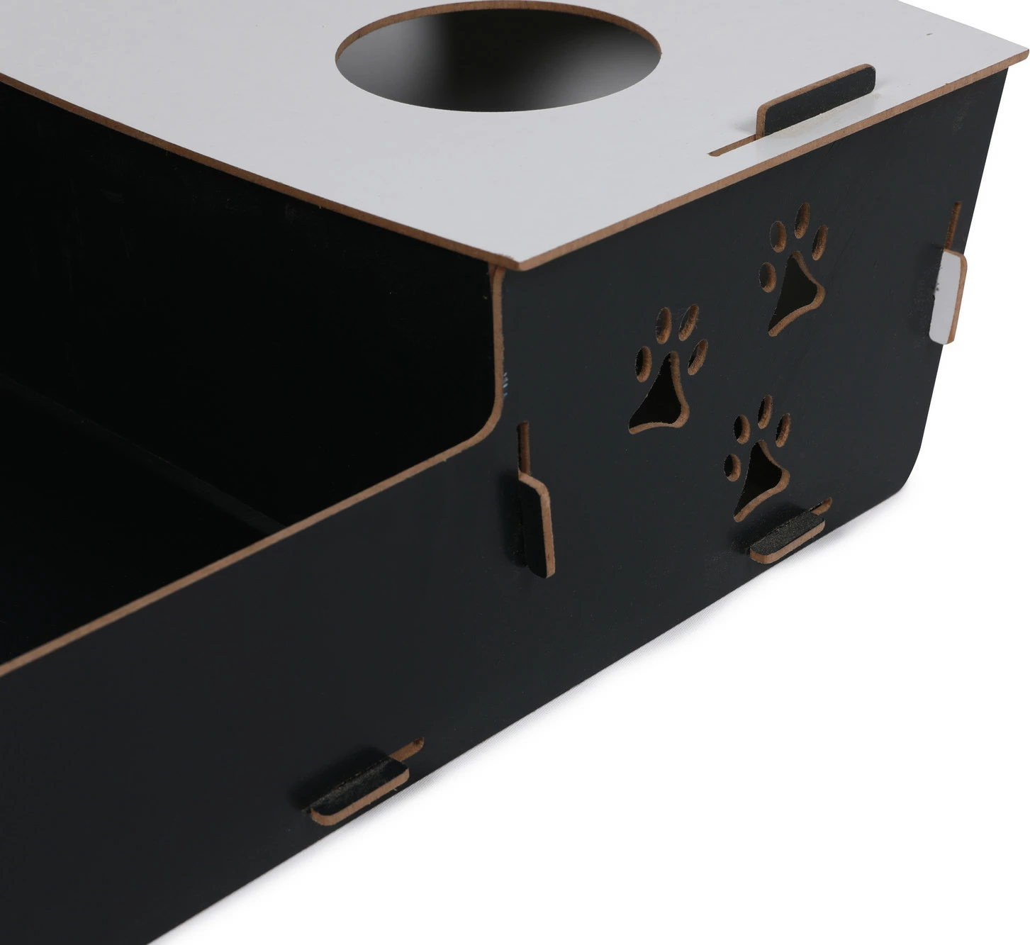 Shtrat për mace Aberto Design, 200, i zi dhe i bardhë, MDF, i çmontueshëm, 60x40x15cm