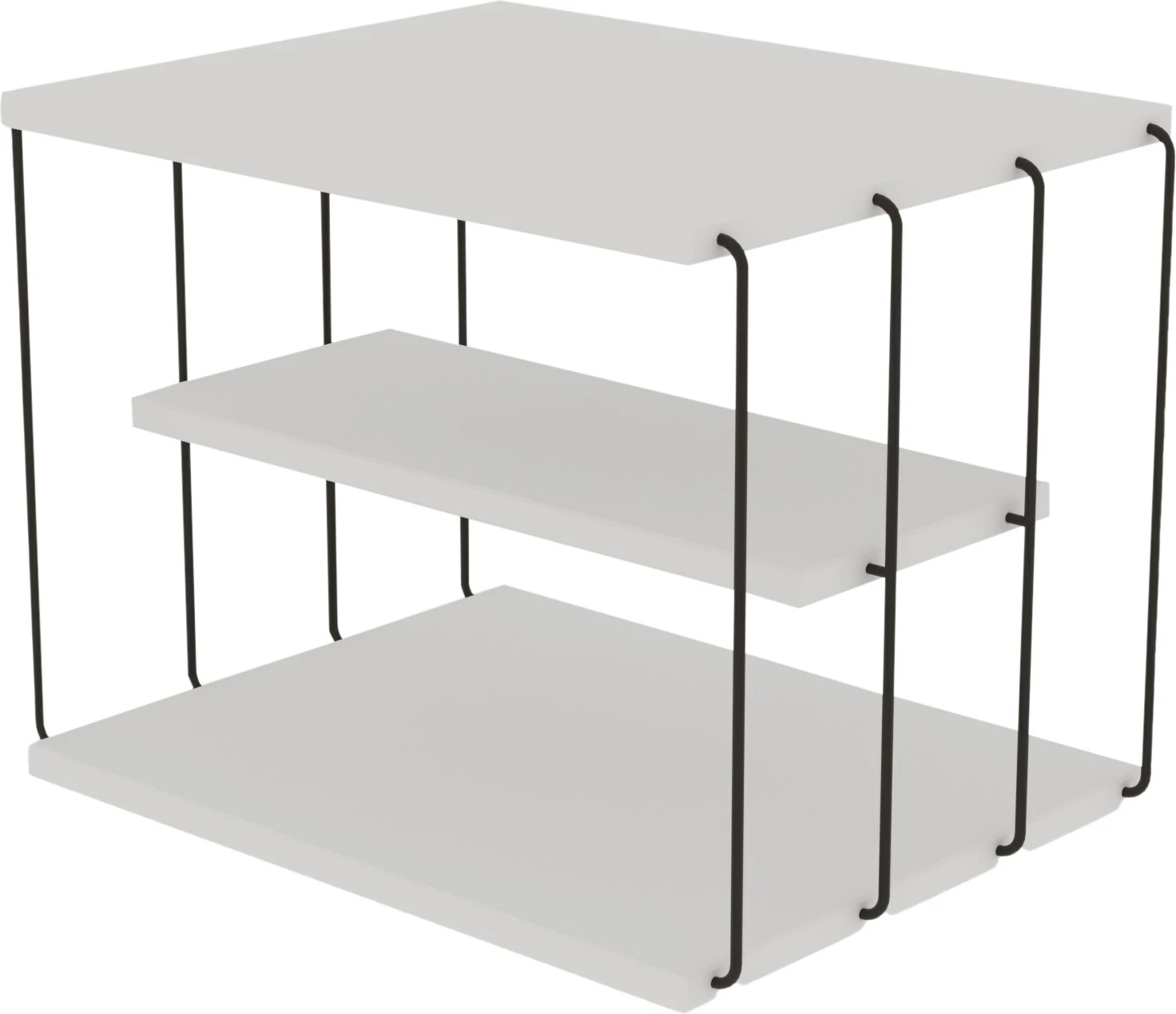 Tavolinë anësore Hanah Home, Lifon, e bardhë, 2 nivele