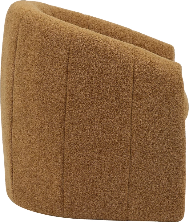 Fotel Fassy, stof boucle, ngjyrë mustard, 80x66x80cm