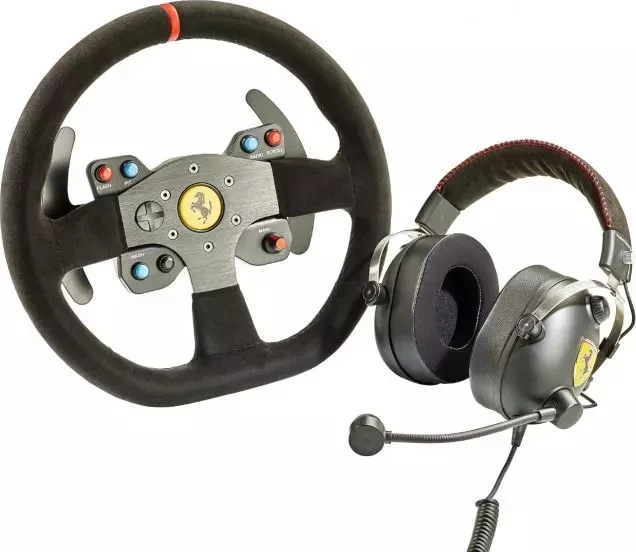 Kit timoni garash Thrustmaster Ferrari 599XX EVO Alcantara 30 cm + Kufje T.Racing