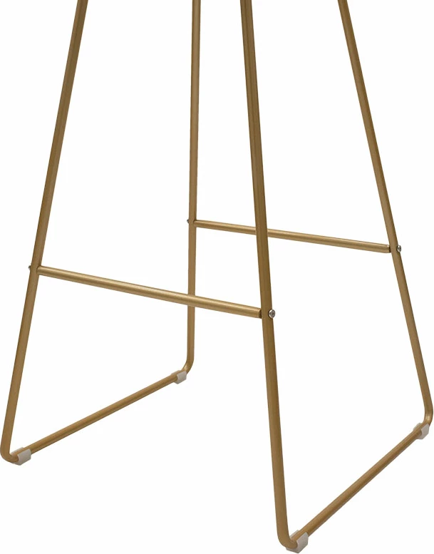 Karrige për bar, metalike, ngjyrë ari, me jastëk PVC të bardhë