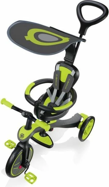 Biçikletë për fëmijë Globber Explorer Trike 4in1, e zezë dhe e verdhë