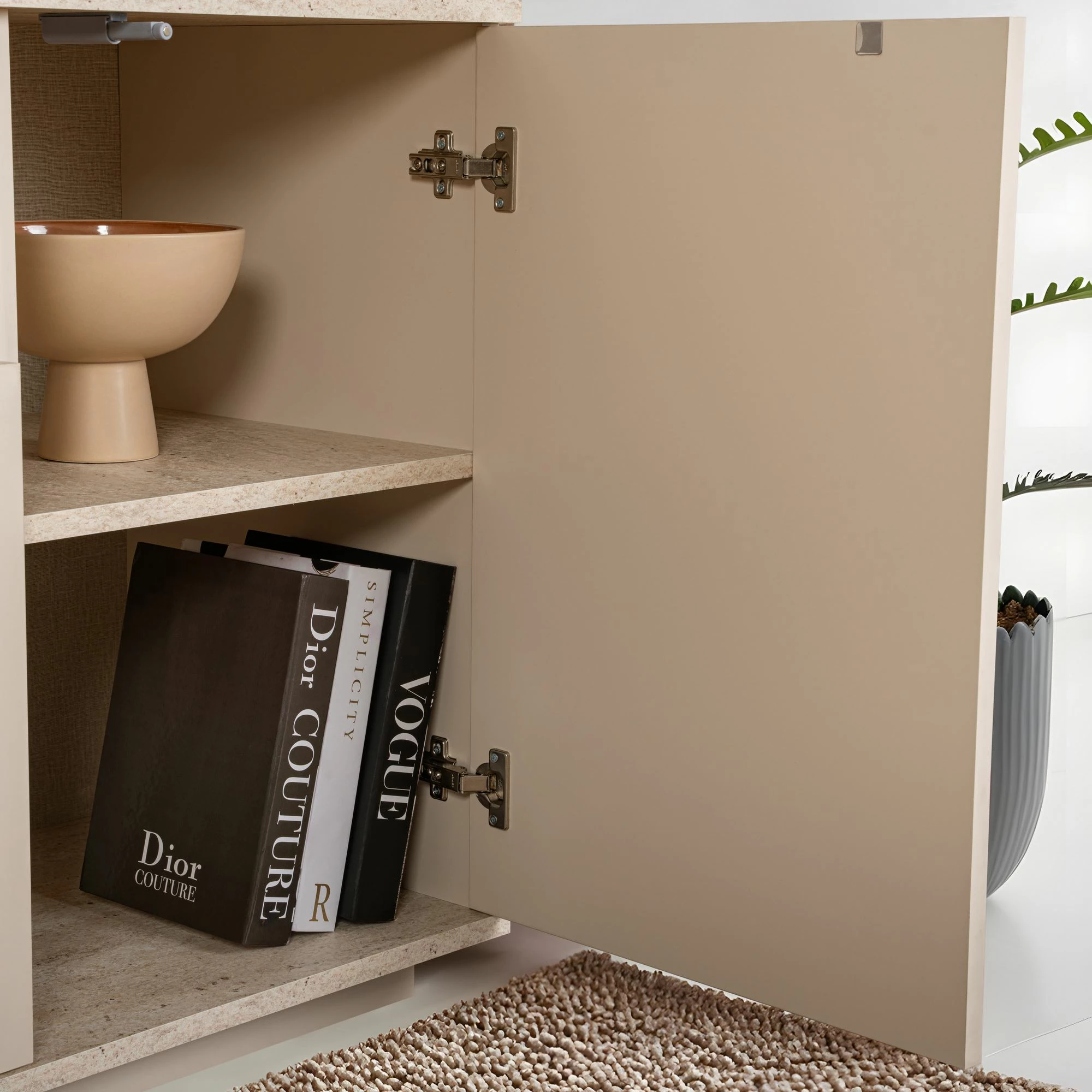 Konsol Skye Decor, Arista - ngjyrë mink, travertin