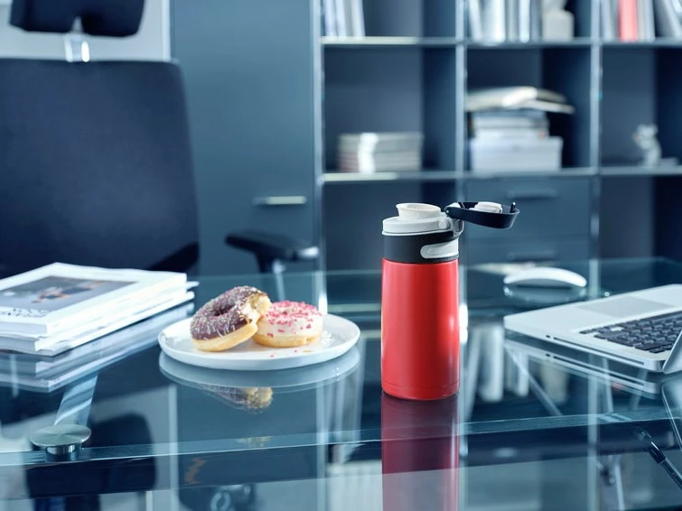 Termos udhëtimi Leifheit 3245, 350 ml, i zi/kuq, çelik inox