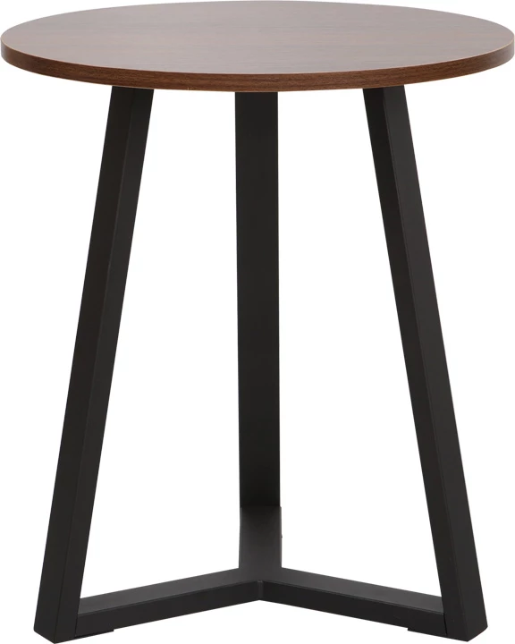 Tavolinë anësore Trepolo, ngjyrë arre dhe metal i zi, D45x52cm