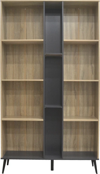 Raft librash Zezan, ngjyrë sonoma-gri e errët, 114x30x200.5cm