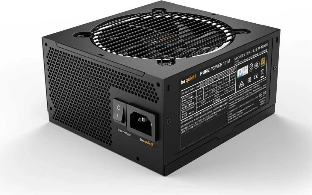 Furnizues i Energjisë be quiet! PURE POWER 12 M, 1200W, 20+4 pin ATX, i Zi