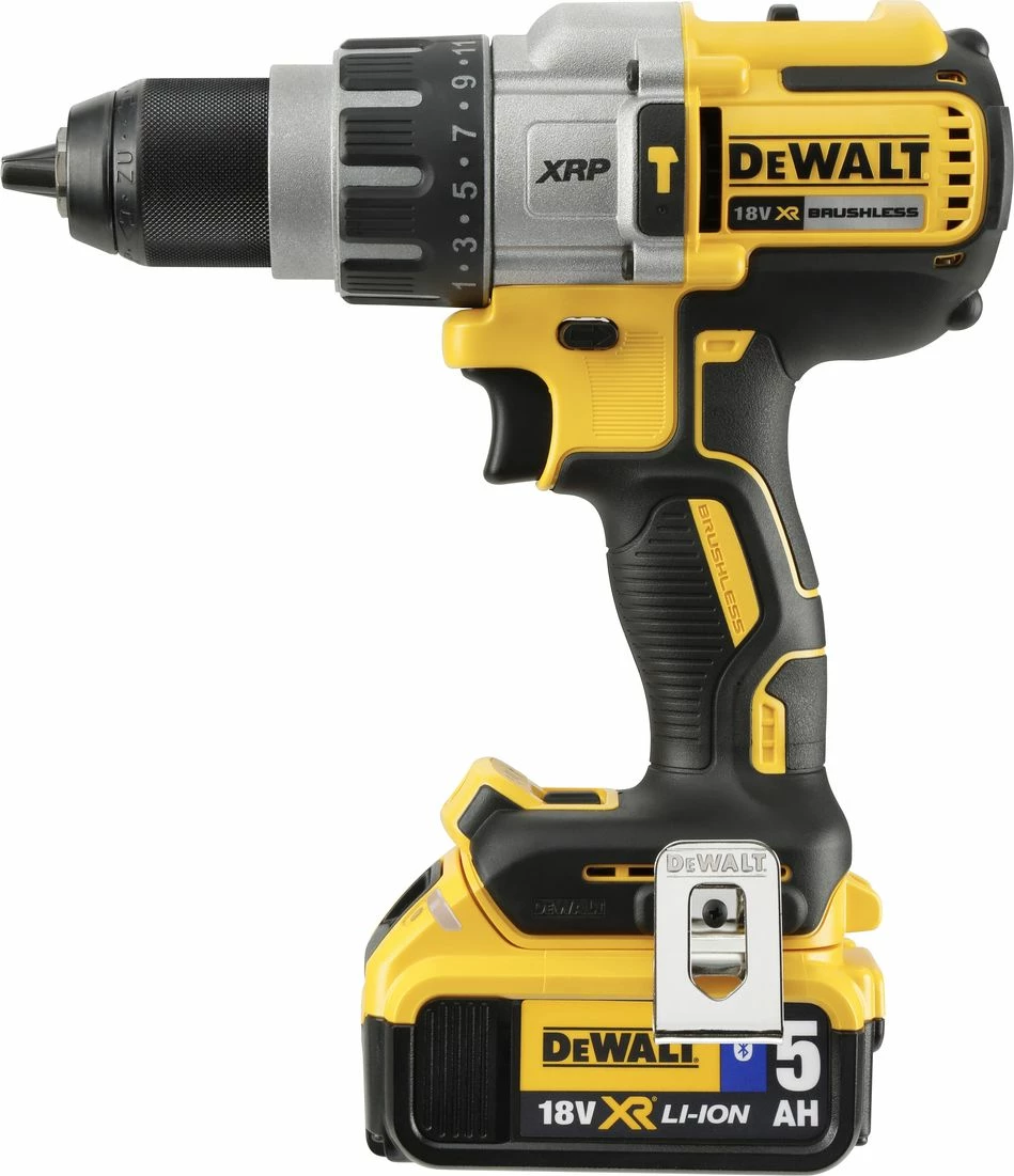 Bormakinë udaruese/vidhosëse pa kabllo DeWalt DCD996P2 18 V, 95 Nm, 2x 5 Ah, verdhë/zezë, set me karikues dhe valixhe TSTAK