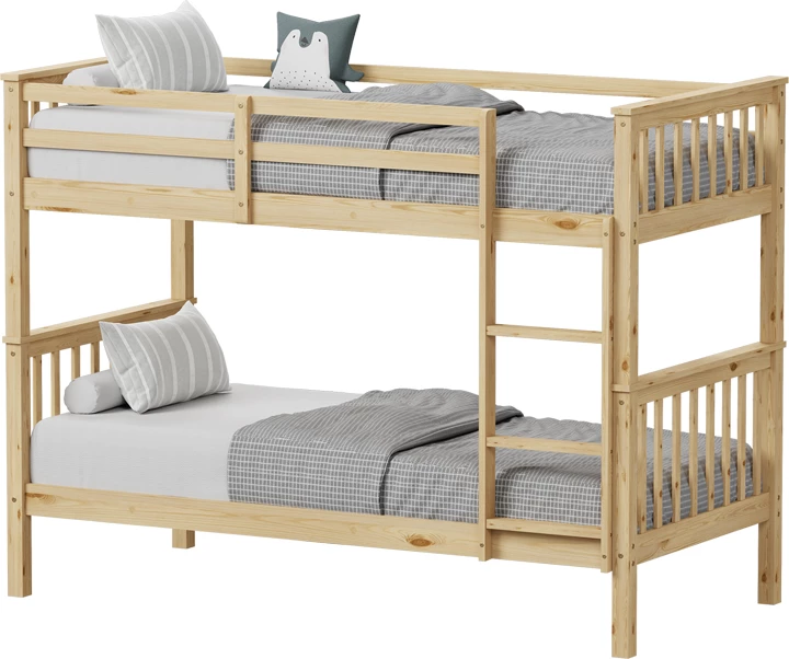 Krevati marinari për fëmijë Nani, dru pishe, ngjyrë natyrale, 90x190cm