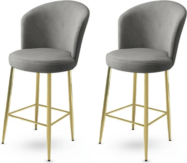 Set karrigesh për bar (2 copë), Hanah Home, Alte, gri, ari