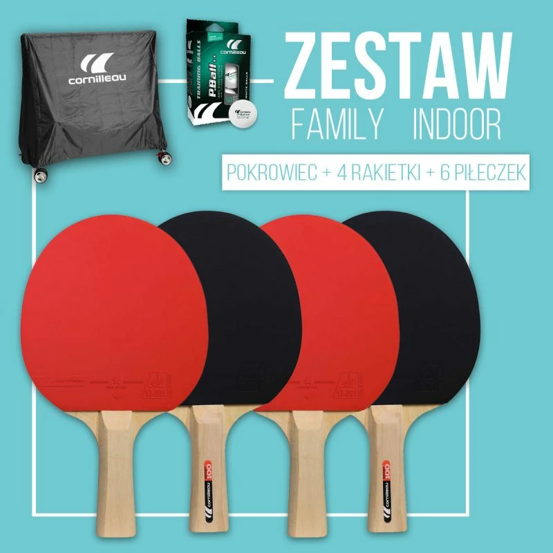 Set aksesorësh për pingpong Cornilleau, të zi