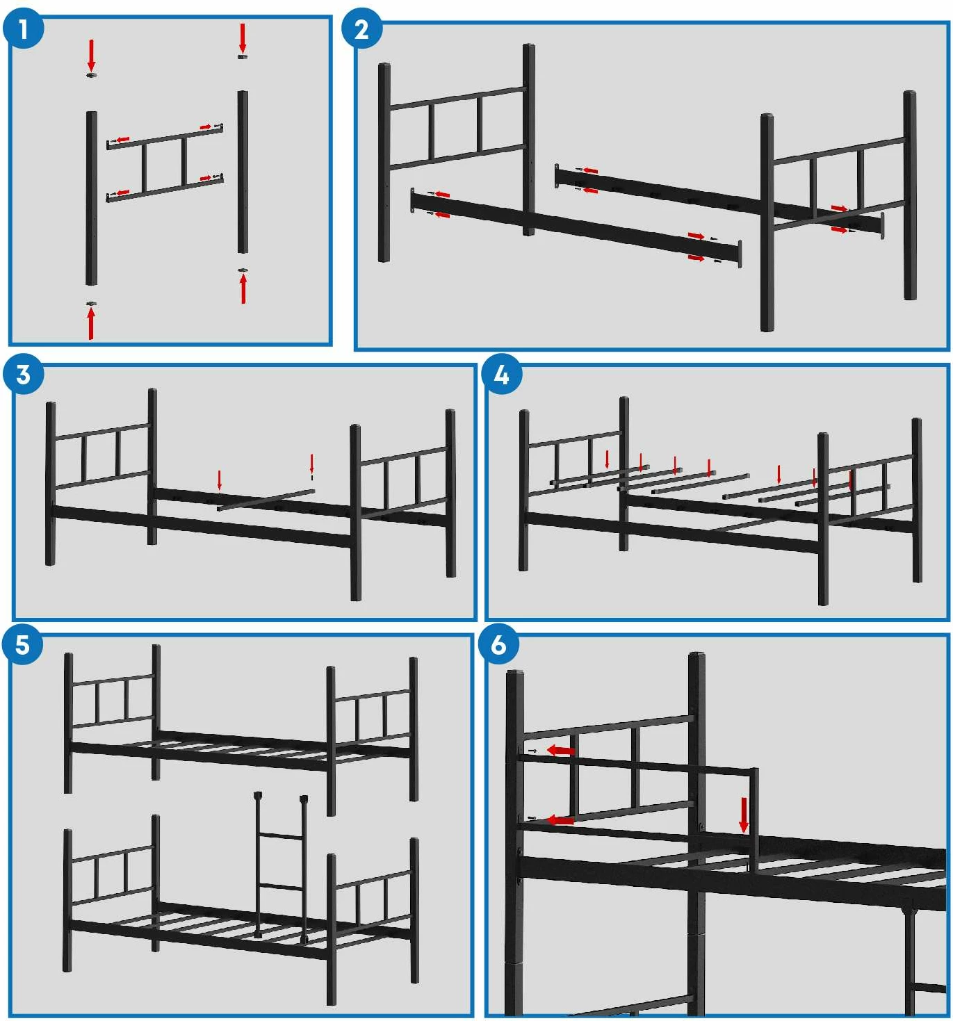 Krevat marinari për fëmijë, metalik, ngjyrë e zezë, Skye Decor Defne, 90x190