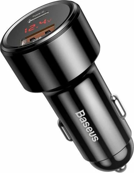 Karikues për veturë Baseus BS-C20C 45W 6A 1x USB-A 1x USB-C, i zi