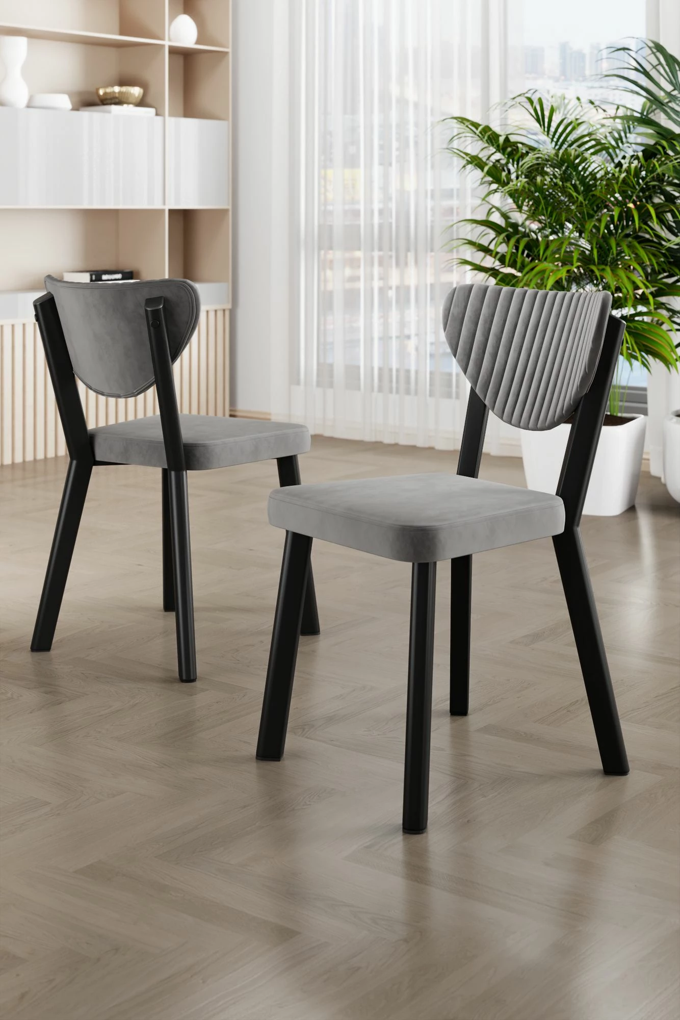 Set karrigesh (6 copë) Hanah Home, Arfe, gri, e zezë