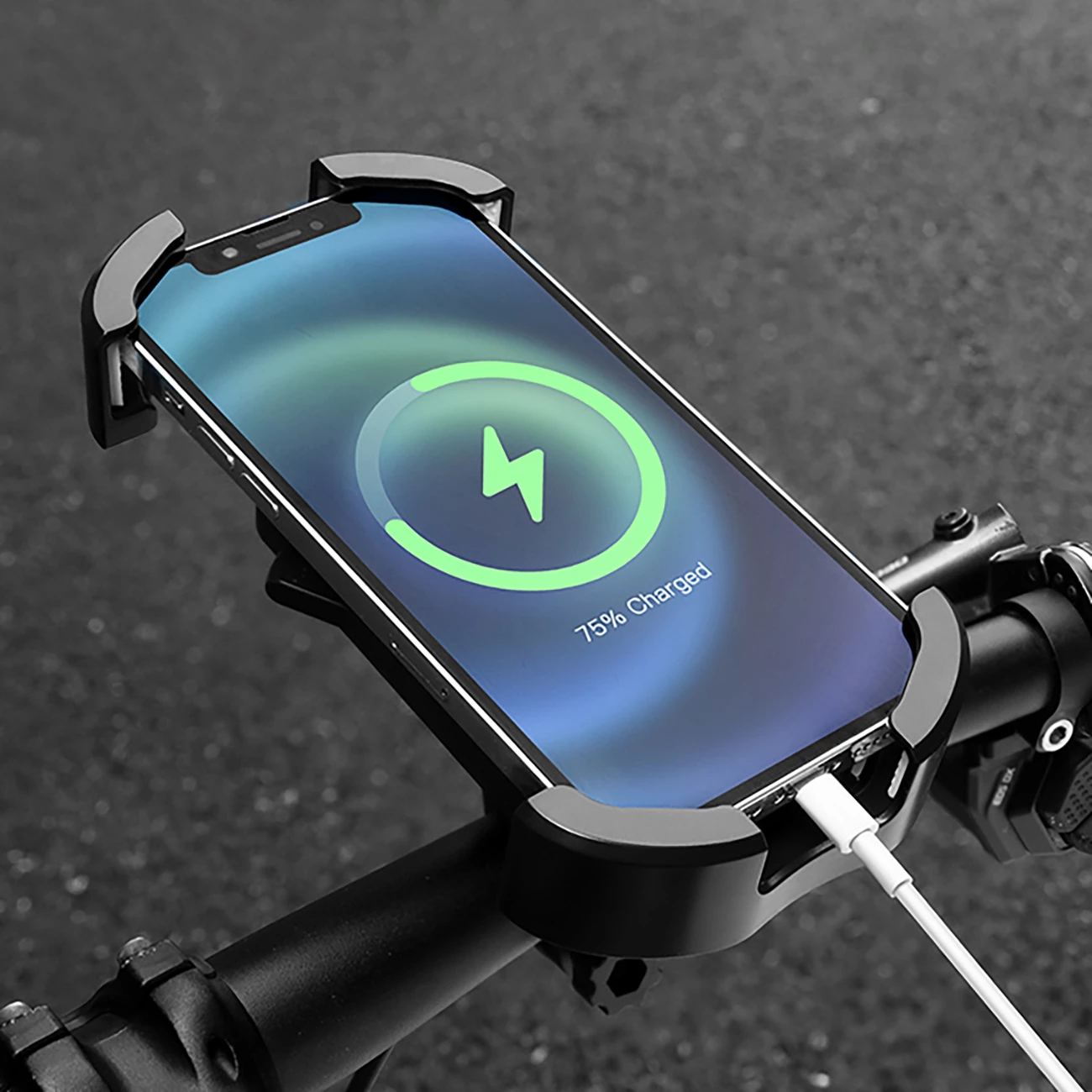 Mbajtës telefoni për motoçikletë Rockbros 25210032005, për pasqyrë, i zi