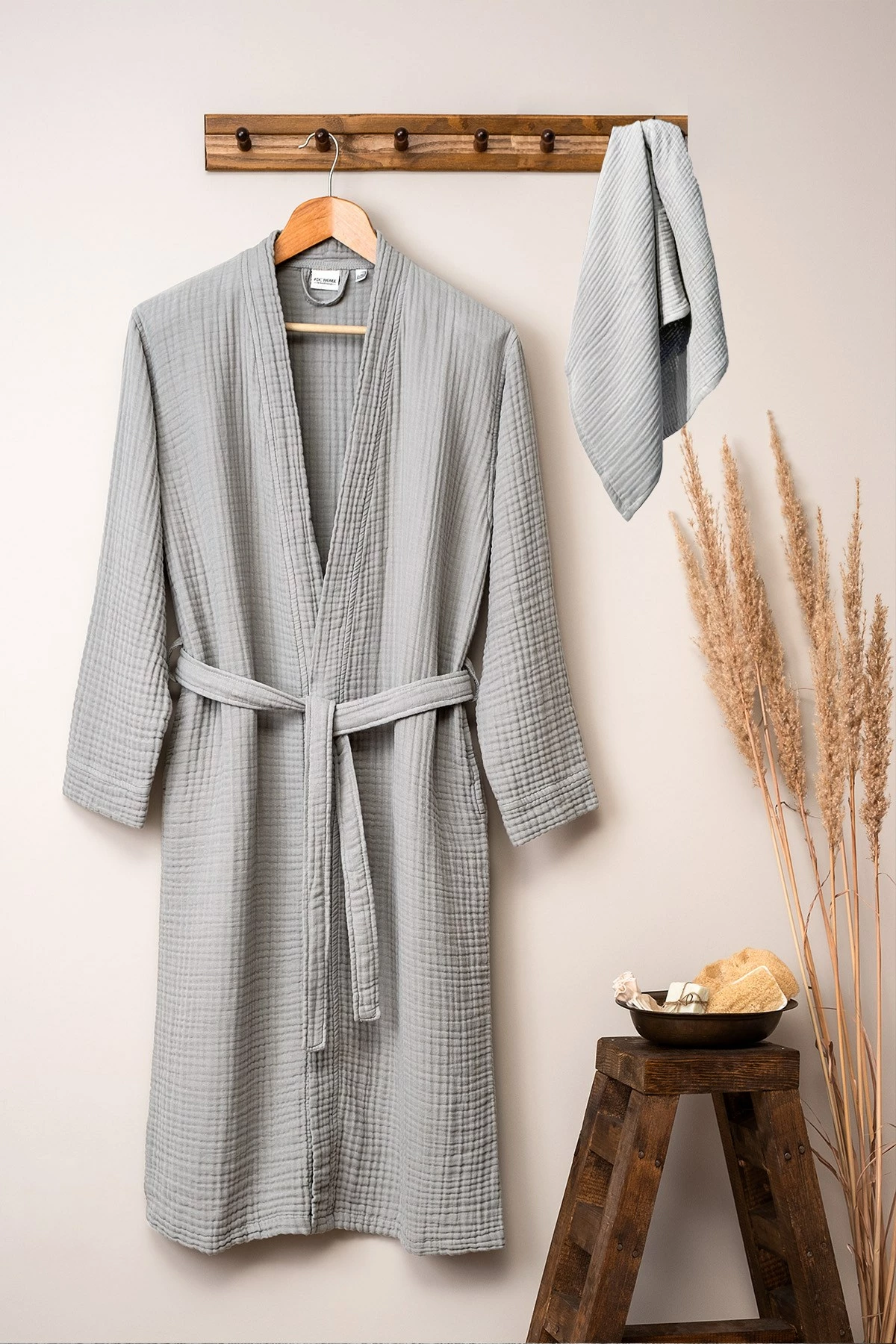 Set peshqiri me rrobdeshambër Mijolnir, kimono, gri