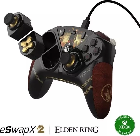 Kontroller Thrustmaster ESWAP X2 Pro Elden Ring, modular T-MOD, USB-C me kabllo 3 m, për Xbox Series X|S/Xbox One/Windows, i zi/ari