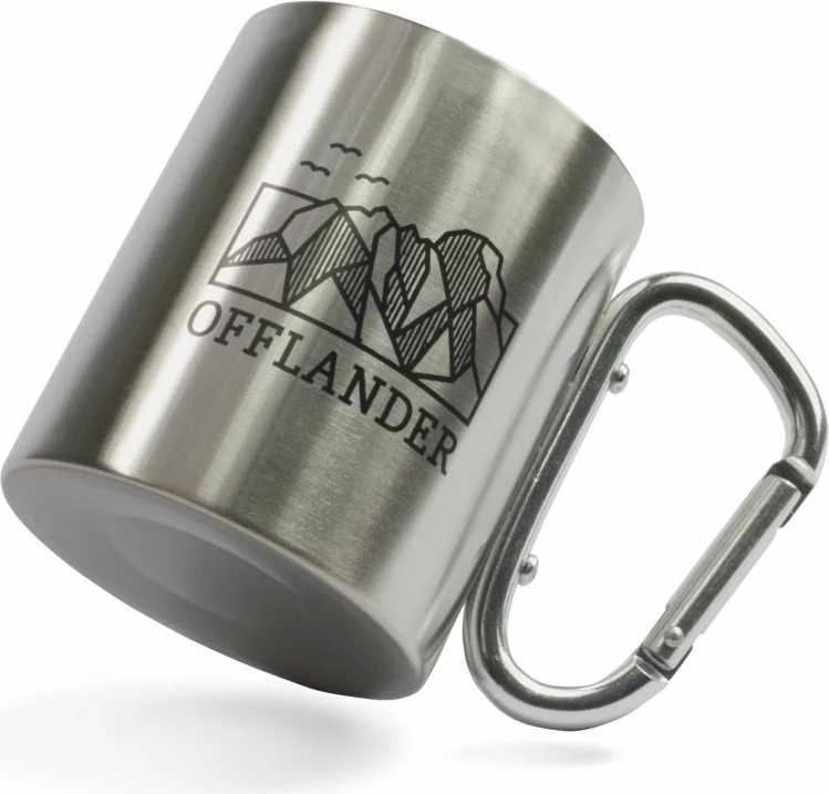 Filxhan kampingu Offlander me karabiner çeliku, gri/argjendtë