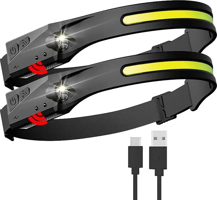 Llambë koke LED Hurtel WLCHL03 me sensor lëvizjeje, 1200 mAh, USB-C, e zezë