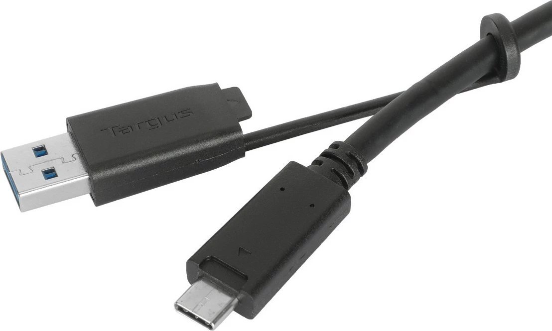 Kabllo USB-C Targus 1.8m, me adapter USB-A, e zezë