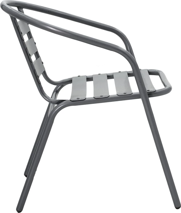 Tavolinë me karrige për terasë, metalike, ngjyrë antracit, Albero-Tade, 60x70cm