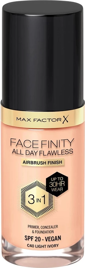 Fondatinë Max Factor Facefinity All Day Flawless 3-in-1 për femra C40 Light Ivory 30ml
