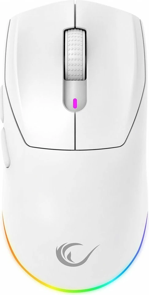 Maus Rampage Prote M5 PROTEM5-WHITE 24000 DPI wireless RGB, i bardhë, set me receiver USB dhe kabllo USB-C