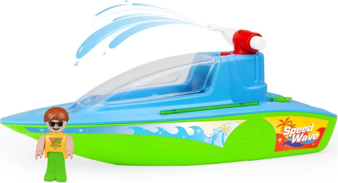 Lodër anije uji Lena Boazz me top uji, me figurë, Blu/Gjelbër