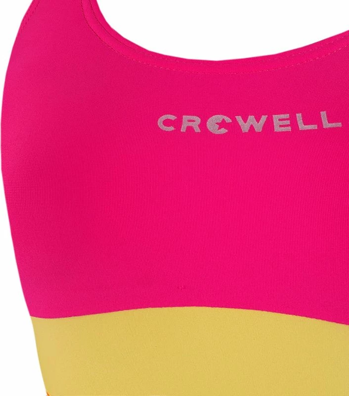 Bikine për vajza Crowell Swan, ngjyrë rozë-portokalli-e verdhë