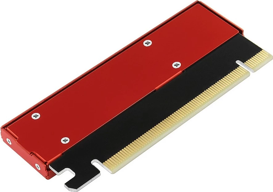 Kasë adapter AXAGON PCEM2-S për NVMe M.2 SSD, PCIe x16, me mbulesë alumini, e kuqe