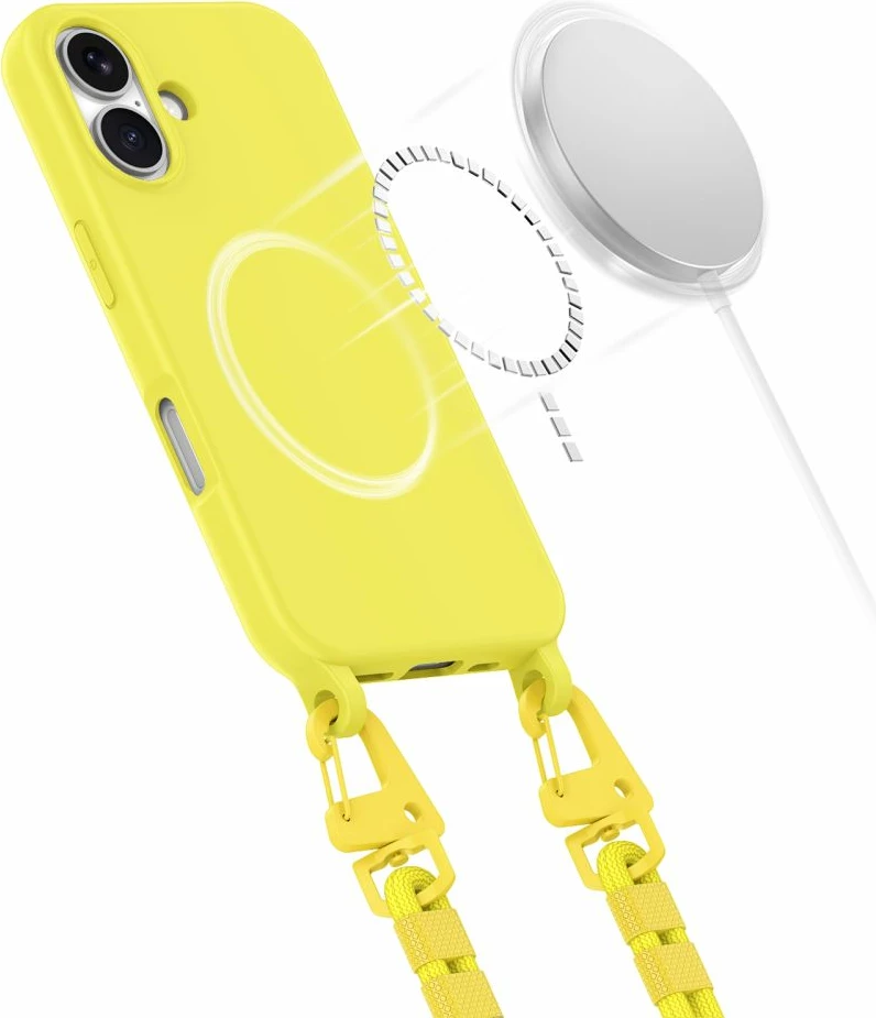 Mbështjellës Tech-Protect MagNecklace me litar për iPhone 16, Verdhë