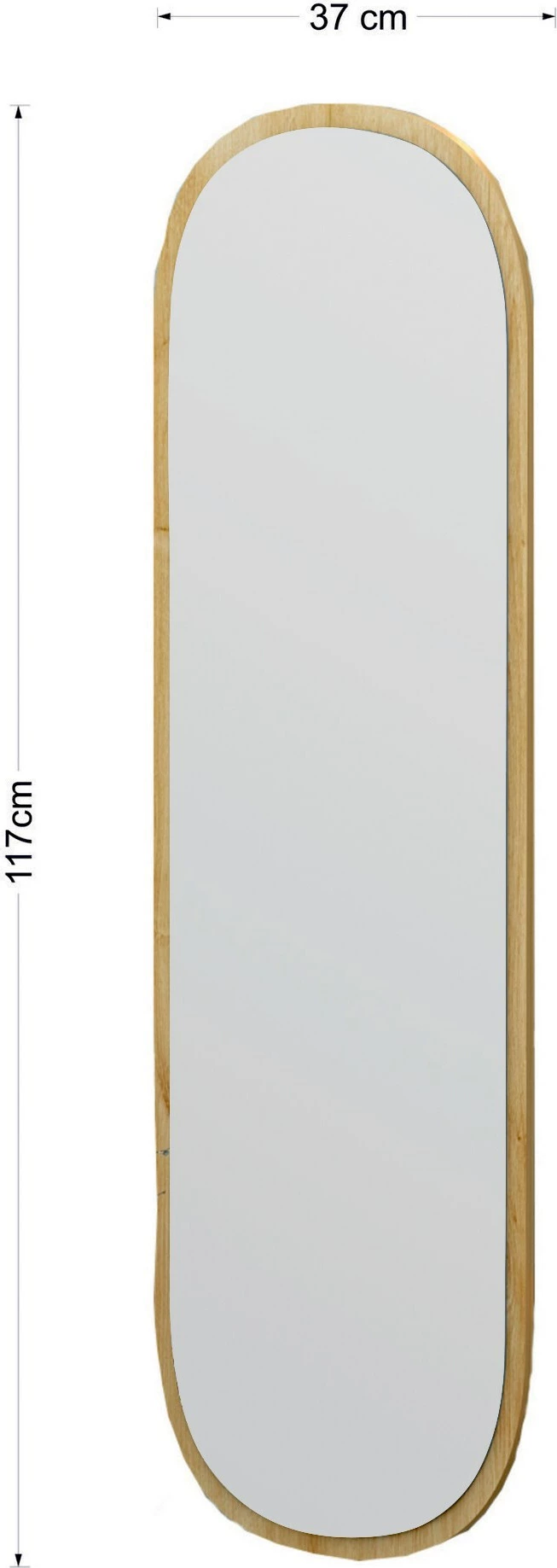 Pasqyrë e gjatë ovale, ngjyrë natyrale, Hanah Home Magnum