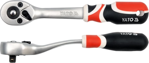 Çelës ratchet offset Yato YT-0730 1/4\" 155mm 72 dhëmbë, kuqe/zi