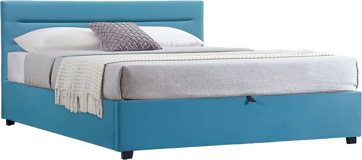 Krevat dopio Molito kadife ngjyrë petrol me depo 160x200cm