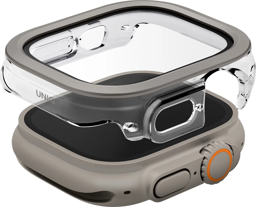 Mbështjellës UNIQ Voute për Apple Watch Ultra 49mm, xham i temperuar, argjend