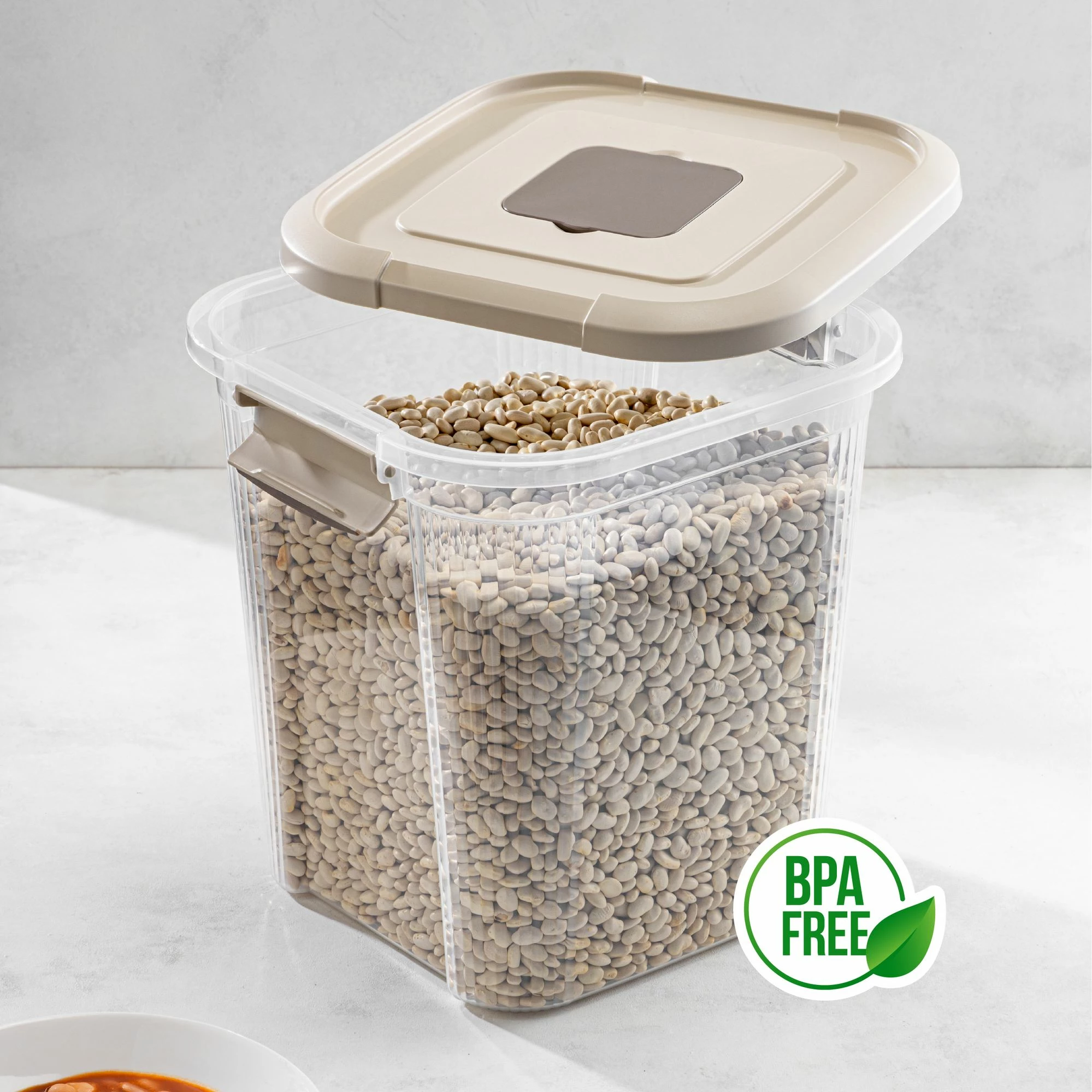 Kuti plastike për organizim, ngjyrë bezhë, Hermia Concept Bnm-0094-4Lu, 28x27x29cm, 12L