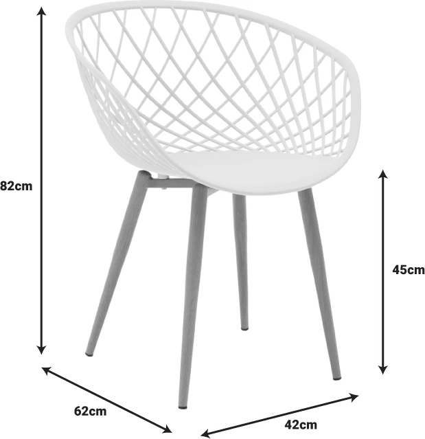 Tavolinë me karrige Ezra-Natali, ngjyrë gri-bardhë, këmbë natyrale, 120x80x76cm