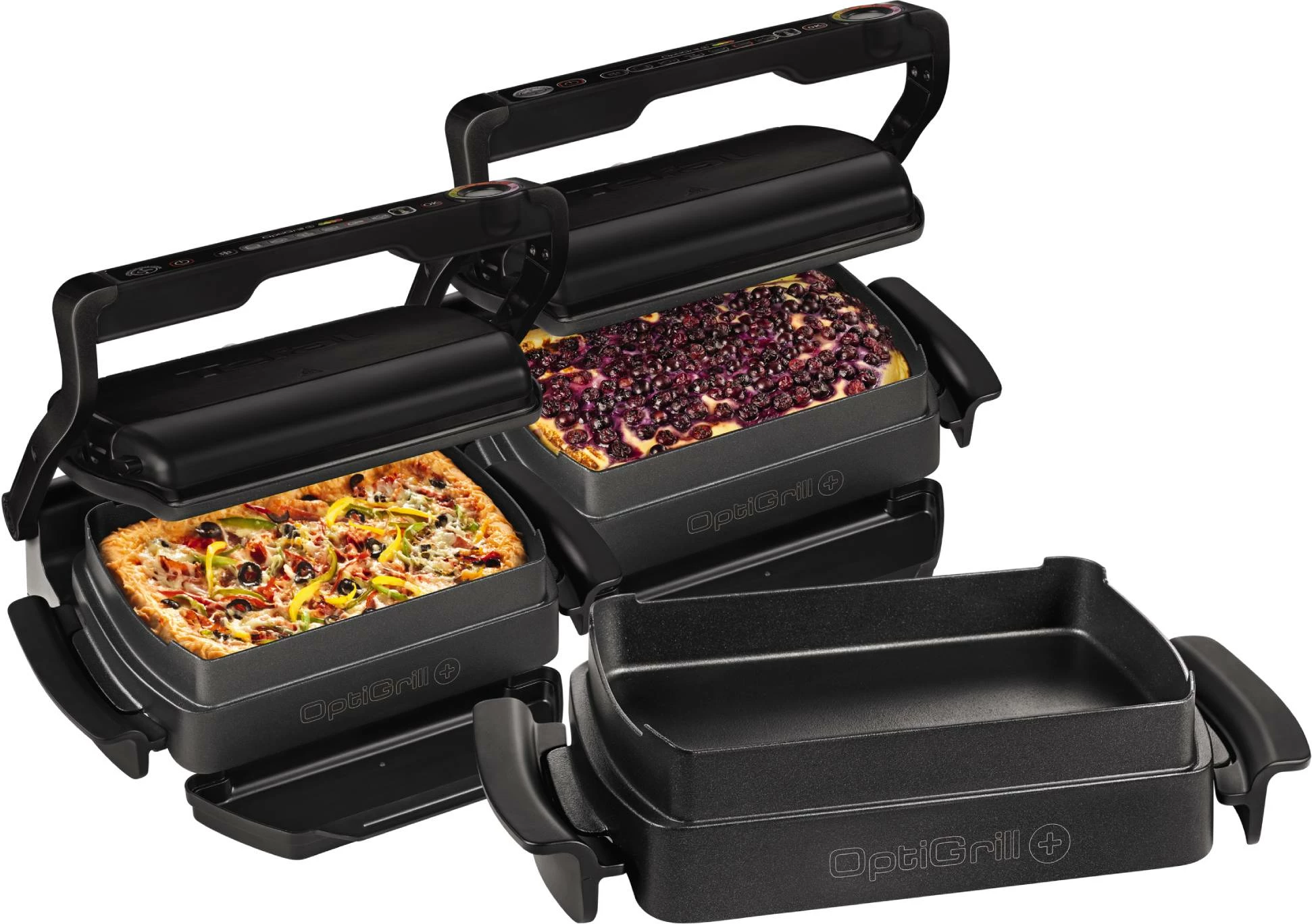 Grill elektrik Tefal OptiGrill+ GC714834 2000W, 6 programe automatike, me Snacking & Baking, i zi