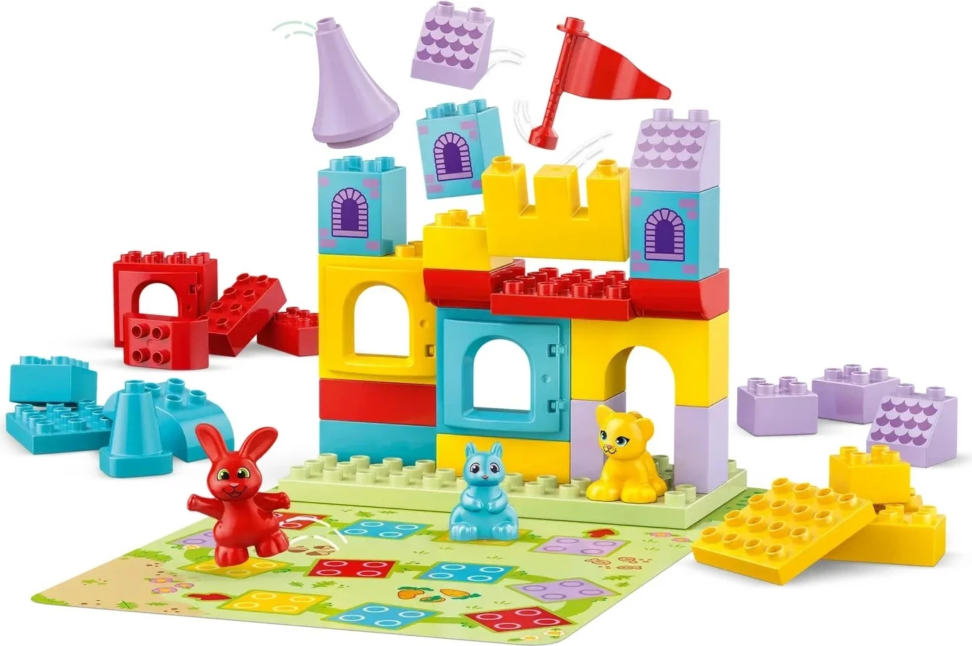 Set lodrash LEGO DUPLO Hopsy's Castle Game, 47 pjesë, shumëngjyrëshe