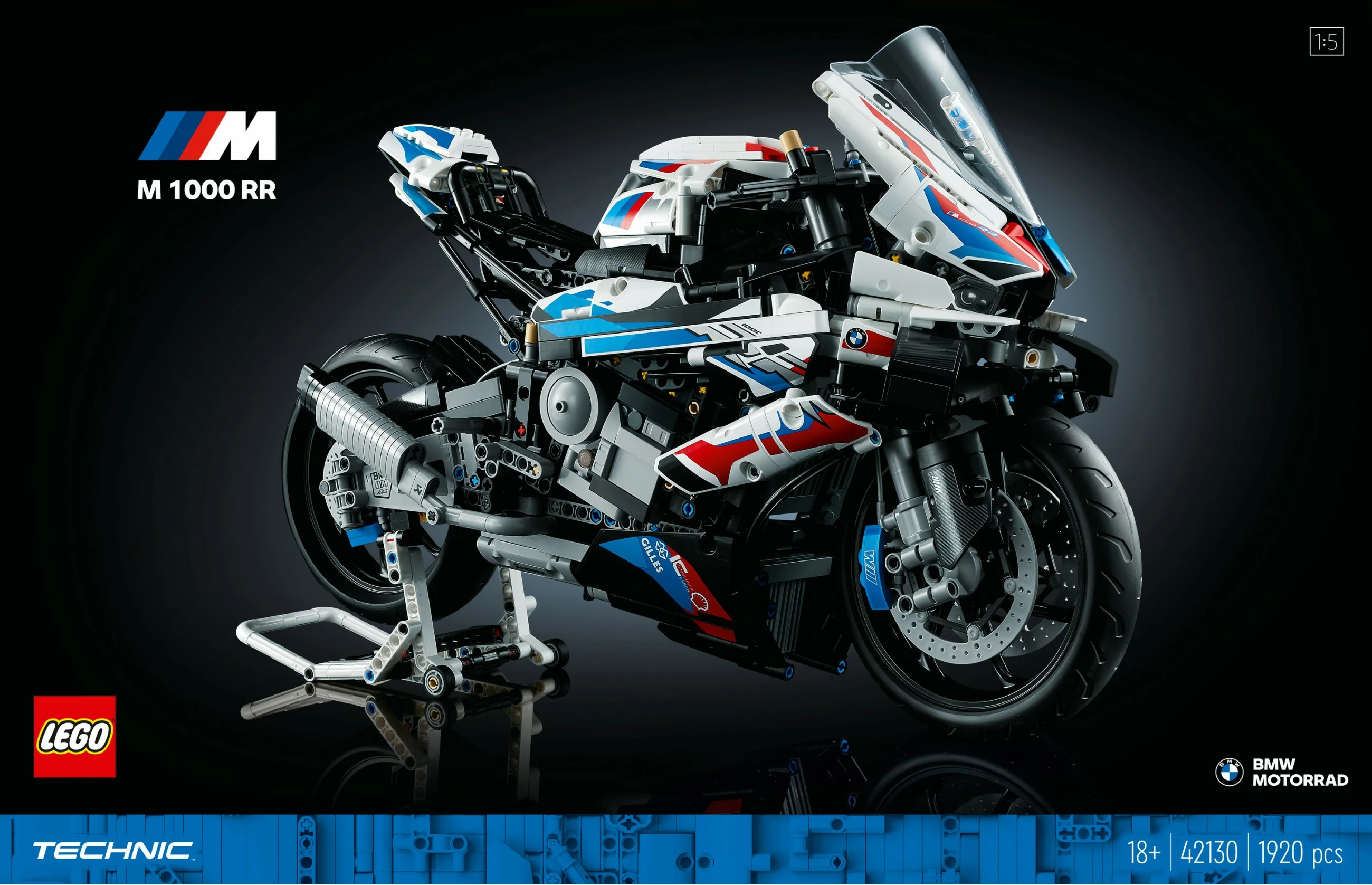 Set ndërtimi LEGO Technic BMW M 1000 RR, 1921 pjesë, shumëngjyrësh