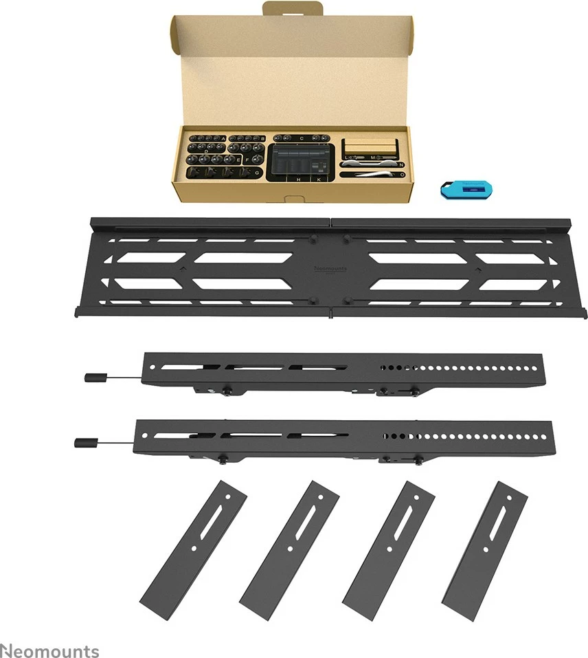 Mbajtës muri heavy duty Newstar WL35S-950BL19, për TV 55-110", i zi, rregullim lartësie e këndi, kapacitet 160 kg