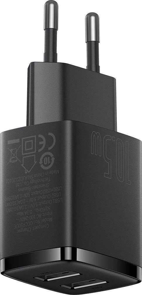 Karikues kompakt Baseus CCXJ010201 2x USB-A 10.5W 2.1A i zi