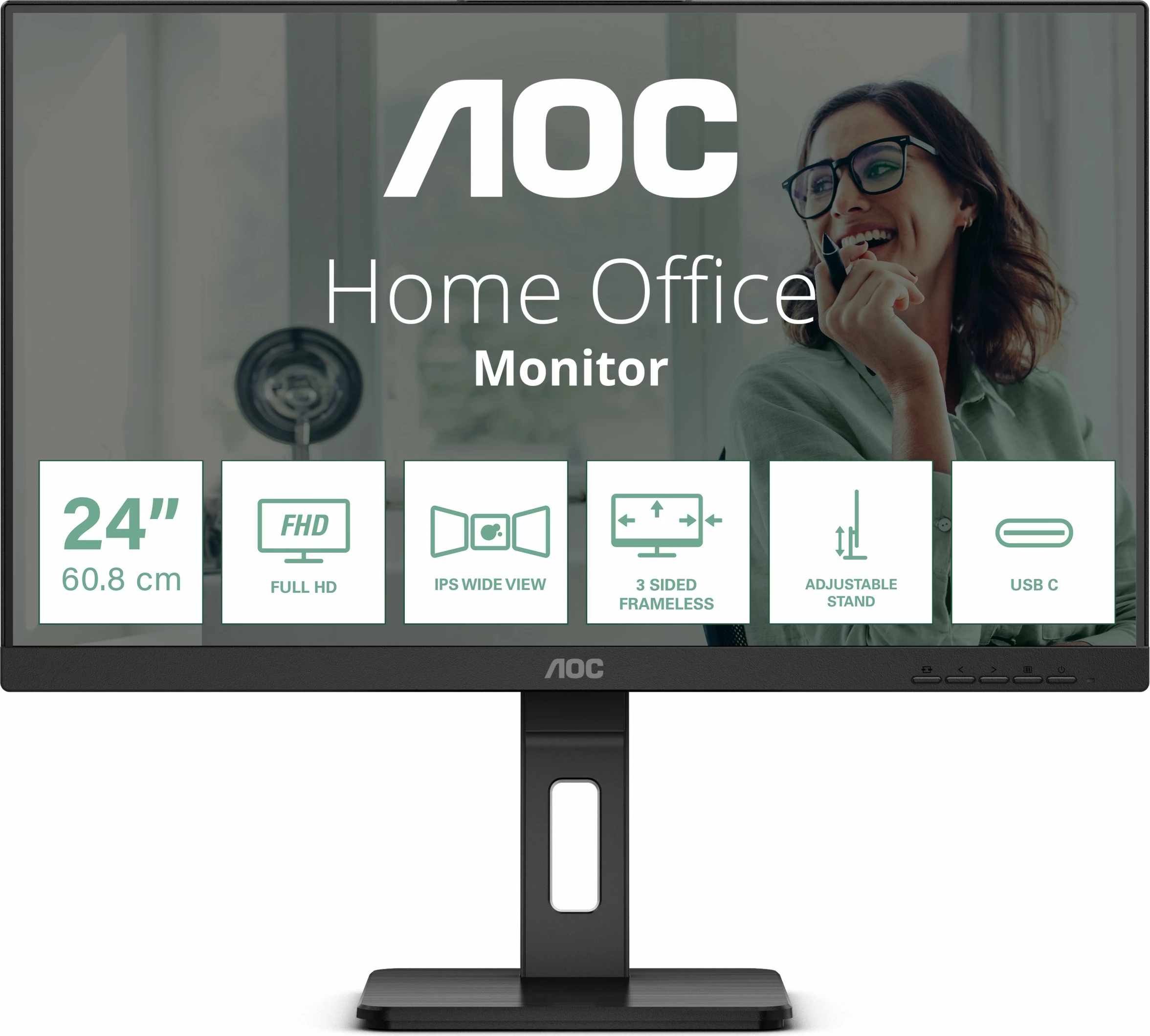 Monitor AOC 24P3CV, 23.8", Full HD, LED, 4 ms, E zezë
