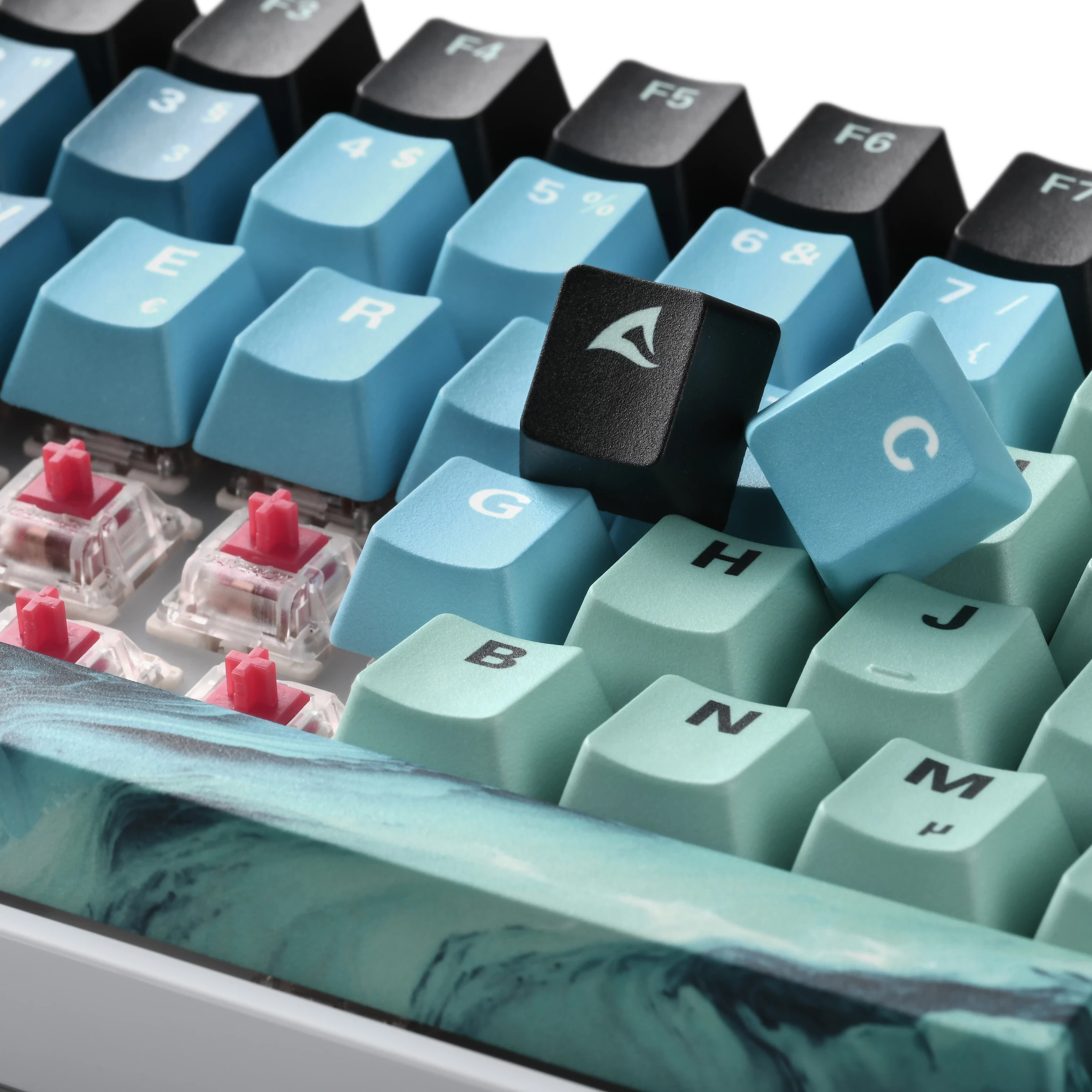 Kasë tastierë Sharkoon SKILLER SGK50 S3 Design Bundle D4, mauspad i madh, turkis/blu